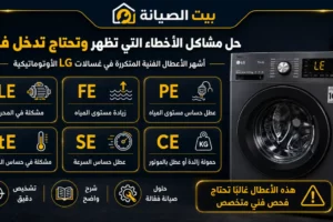 رموز أعطال غسالات LG الشائعة